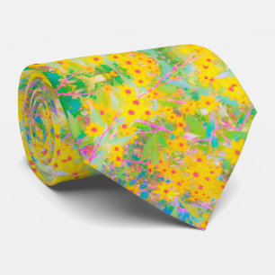 Pretty Yellow and Red Flowers with Turquoise Tie