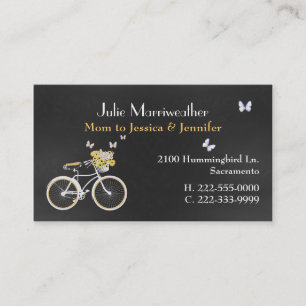 Pretty Yellow Bicycle Custom Mummy Card