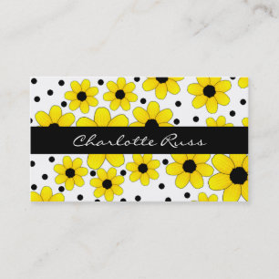 Pretty Yellow & Black Flowers Mummy Card