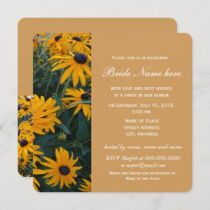 Pretty yellow colour daisy flowers bridal showers invitation