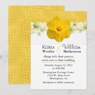 Pretty Yellow Daffodil Wedding Invitation