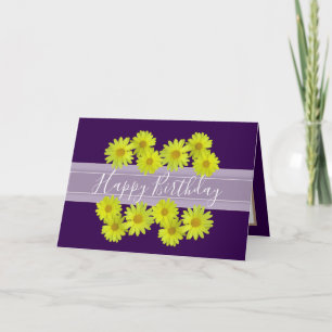 Pretty Yellow Daisies Botanical Floral Birthday  Card