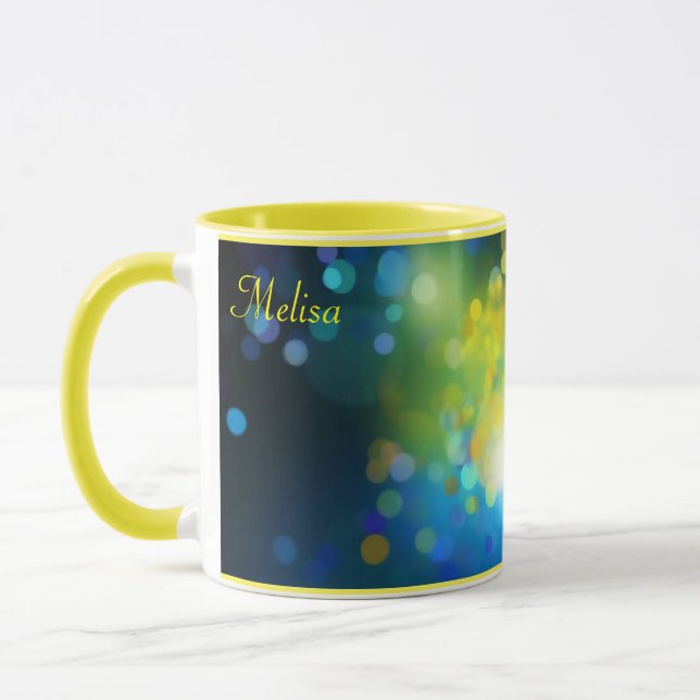 Pretty Yellow Favourite Colour Gift Name Coffee Mug (Left)