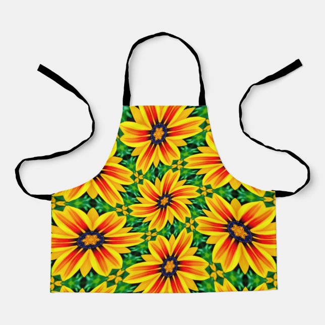 Pretty Yellow Flower Pattern Apron (Front)