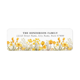 Pretty Yellow Flowers Return Address Labels