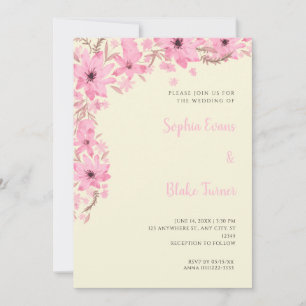 Pretty Yellow Flowers Romantic Soft Yellow Wedding Invitation