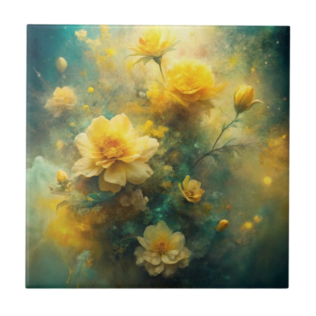 Pretty Yellow Flowers  Tile (Front)