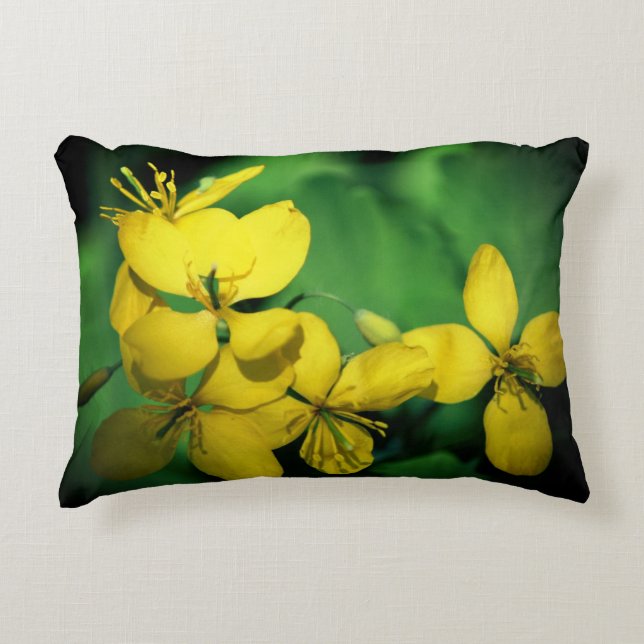 Pretty Yellow Geranium Wildflowers  Decorative Cushion (Front)