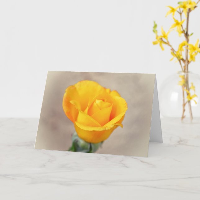 Pretty Yellow Gold Rose Bloom Art Note Card (Yellow Flower)