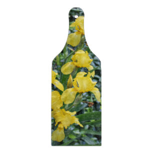 Pretty Yellow Iris Floral Cutting Board