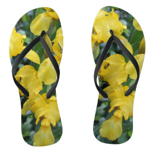 Pretty Yellow Irish Garden Flowers Flip Flops