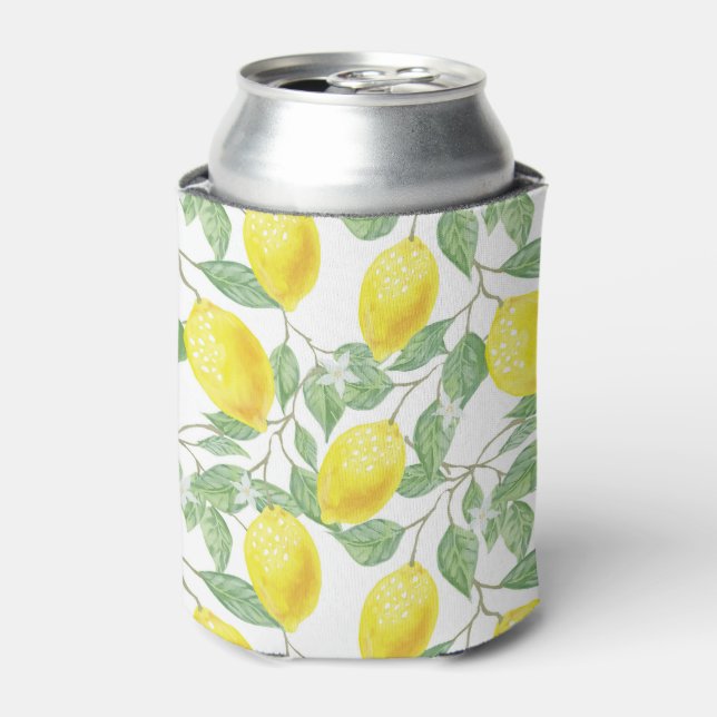 Pretty Yellow Lemons Can Cooler (Can Front)