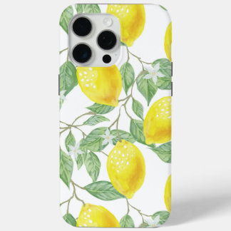 Pretty Yellow Lemons iPhone 15 Pro Max Case