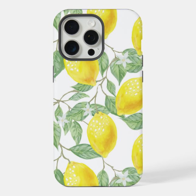 Pretty Yellow Lemons iPhone Case (Back)