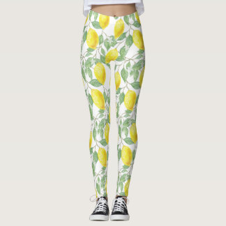 Pretty Yellow Lemons Leggings