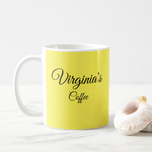 Pretty Yellow Personalised Coffee Mug