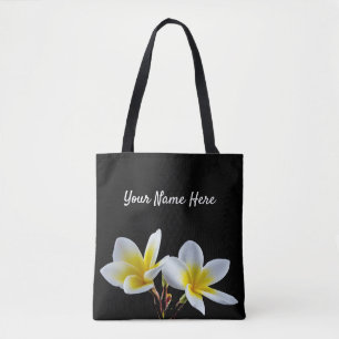 Pretty Yellow Plumeria Floral Photo Tote Bag