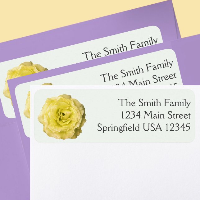 Pretty Yellow Rose Floral Return Address (Creator Uploaded)