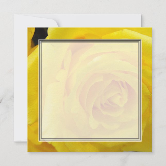 Pretty yellow rose flower blank wedding, party, invitation (Front)