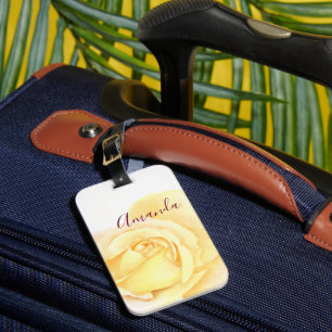 Pretty Yellow Rose Luggage Tag