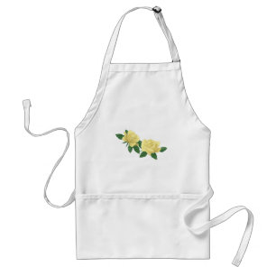 Pretty Yellow Roses Flowers Floral Standard Apron
