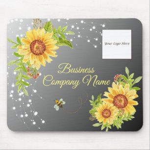 Pretty Yellow Sunflower Gradient Custom Business Mouse Mat