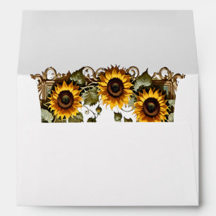 Pretty Yellow sunflower with art frame wedding  Envelope