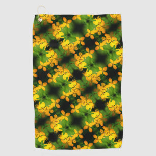 Pretty Yellow Wildflowers Abstract Pattern       Golf Towel