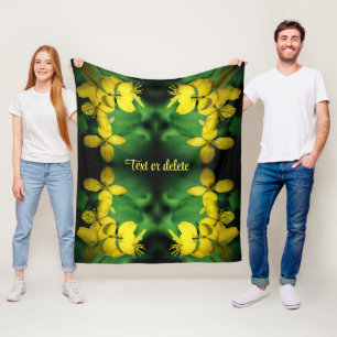 Pretty Yellow Wildflowers Abstract Personalised Fleece Blanket