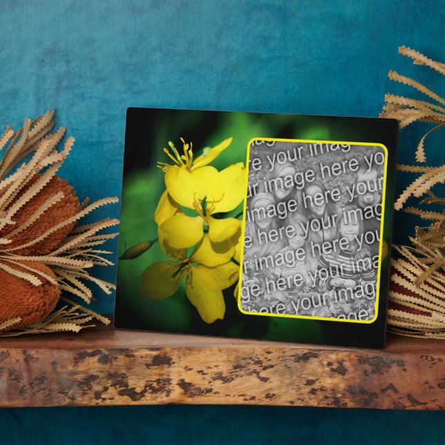 Pretty Yellow Wildflowers Add Your Own Photo Plaque (Side)