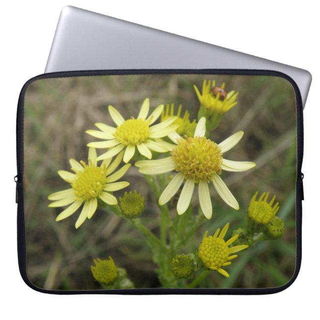Pretty Yellow Wildflowers Laptop Bag (Front)