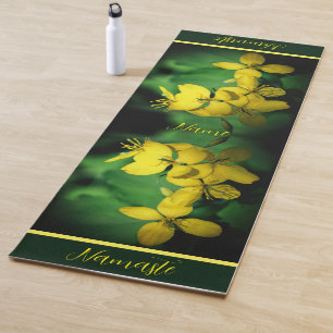 Pretty Yellow Wildflowers Personalized Yoga Mat