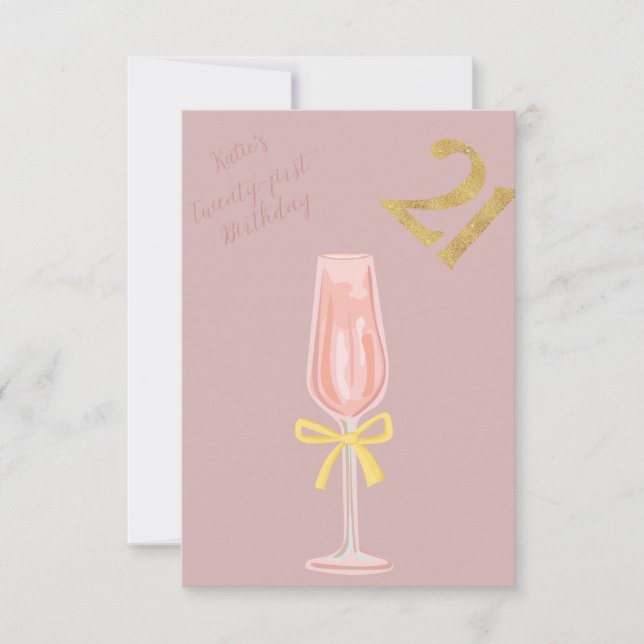 Pretty yet Chic 21st Birthday  Invitation (Front)