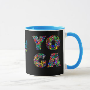Pretty Yoga Gift Mug with Custom Name Coffee Cup