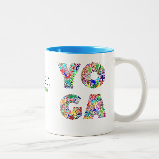 Pretty Yoga Gift Mug with Custom Name Coffee Cup (Right)