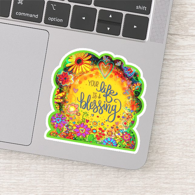 Pretty Your Life is a Blessing Inspirivity Sticker (Detail)