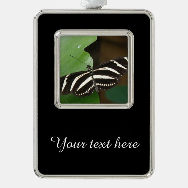 Pretty Zebra Longwing Butterfly Custom Ornament (Front)