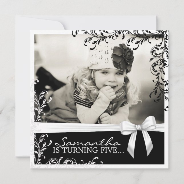 Pretty Zebra Print Birthday Party Invitation (Front)