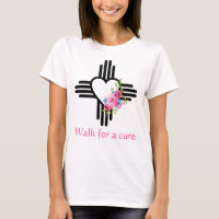 Pretty Zia Heart Roses Pink Ribbon Cure Walk Run