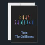 PrettyColorful Chag Sameach JewishFestivalGreeting Holiday Card<br><div class="desc">A modern, colourful Chag Sameach text design meaning happy holidays is a suitable greeting for many of the different Jewish festivals.</div>