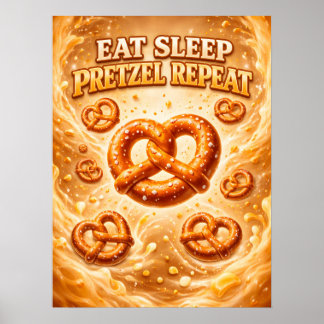 Pretzel Golden Twist Snack Vibe Poster