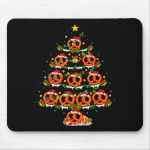 Pretzel Lover Xmas Lighting Pretzel Christmas Tree Mouse Mat