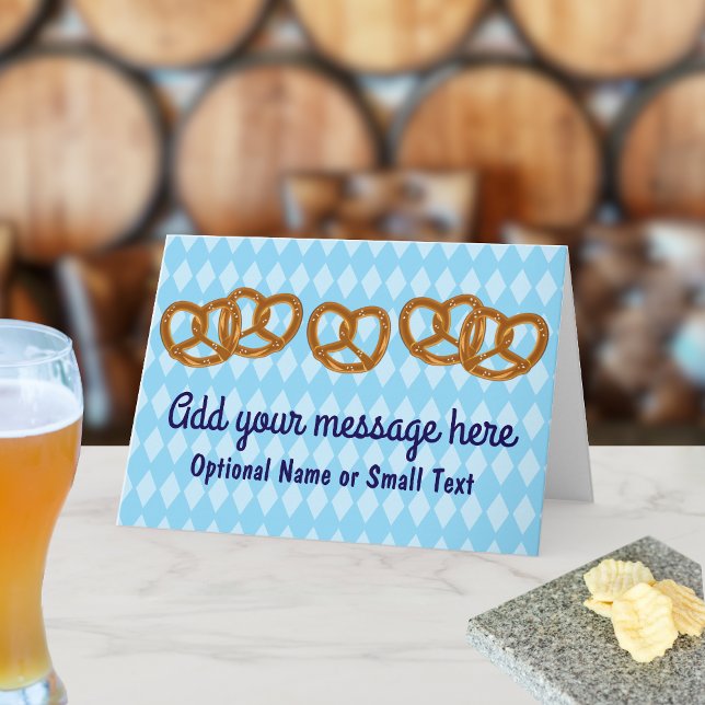 Pretzel Party Bread Twists - 5 custom text options Card (Creator Uploaded)