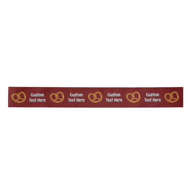 Pretzel Pattern own greeting - any dark background Satin Ribbon (Front)