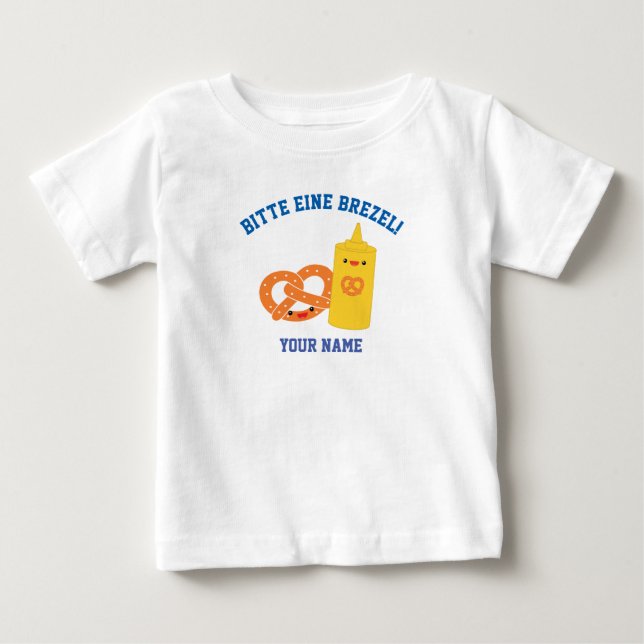 "Pretzel Please!" German Language Baby T-Shirt (Front)
