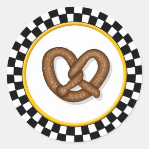 Pretzel & Round Chequerboard Stickers