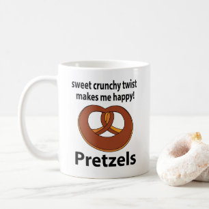 Pretzel Sweet Crunchy Twist Makes Me Happy Pretzel Coffee Mug