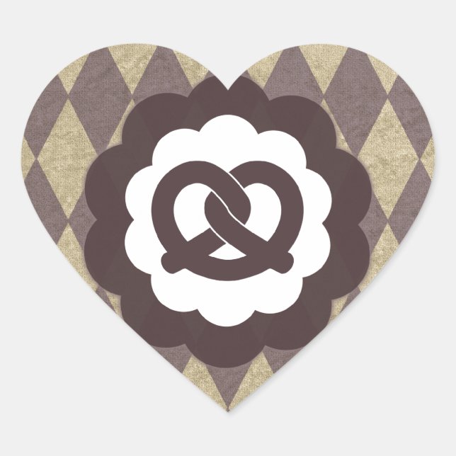 pretzel vintage heart sticker (Front)