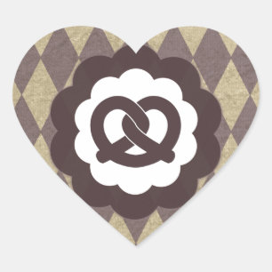 pretzel vintage heart sticker