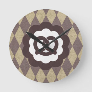 pretzel vintage round clock